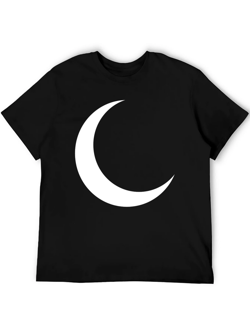 Crescent Moon Graphic Tee - Black Cotton T-Shirt