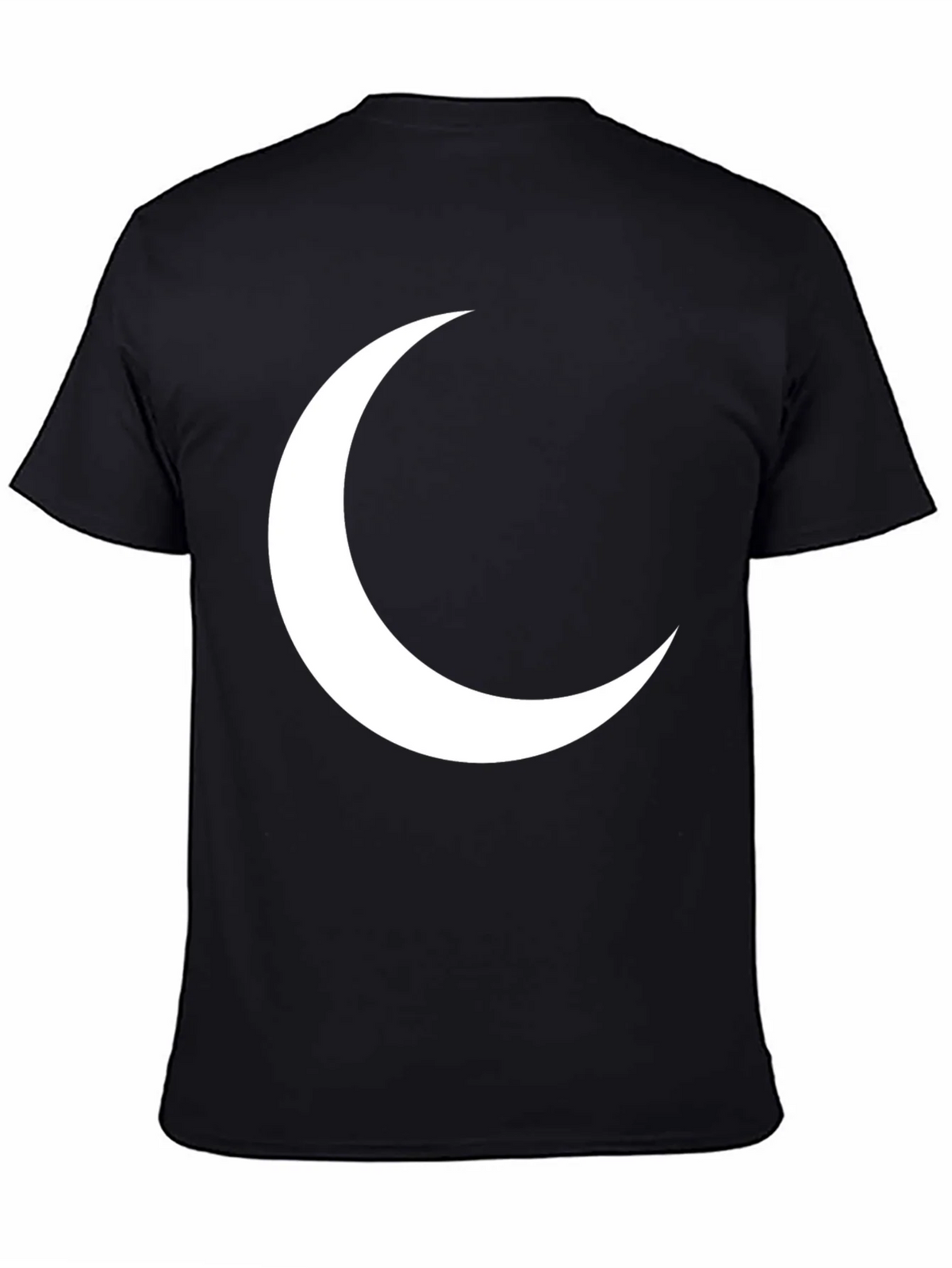 Crescent Moon Graphic Tee - Black Cotton T-Shirt