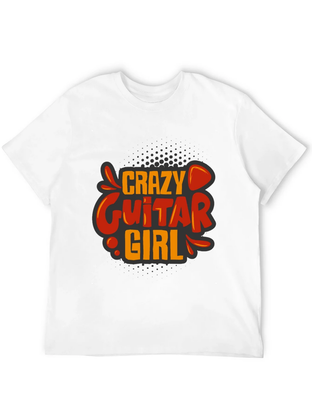 Crazy Guitar Girl Graphic Tee - Rock On!