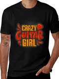 Crazy Guitar Girl Graphic Tee - Rock On!