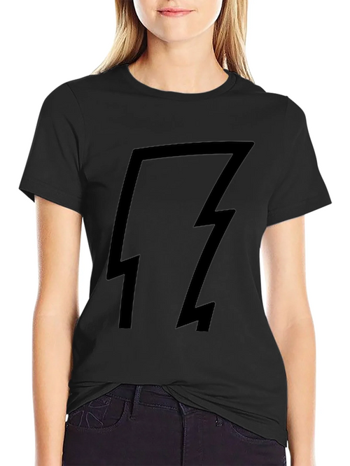 Black T-Shirt with Lightning Bolt Design