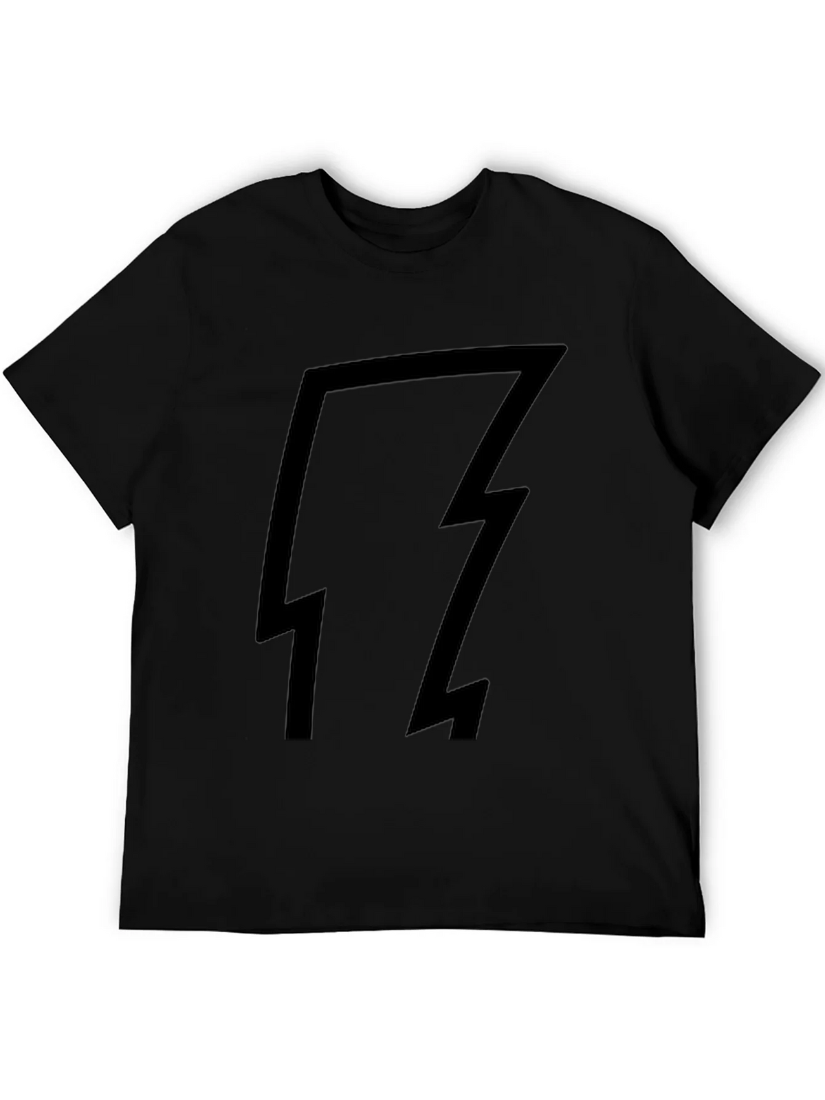 Black T-Shirt with Lightning Bolt Design
