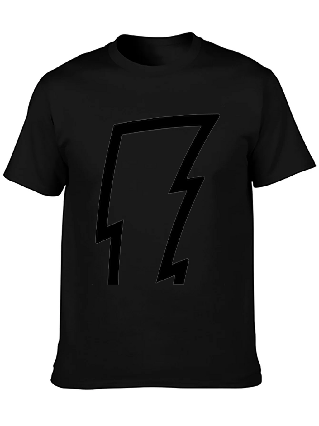 Black T-Shirt with Lightning Bolt Design