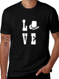 Love Cowboy Hat Graphic Print Mens T-Shirt