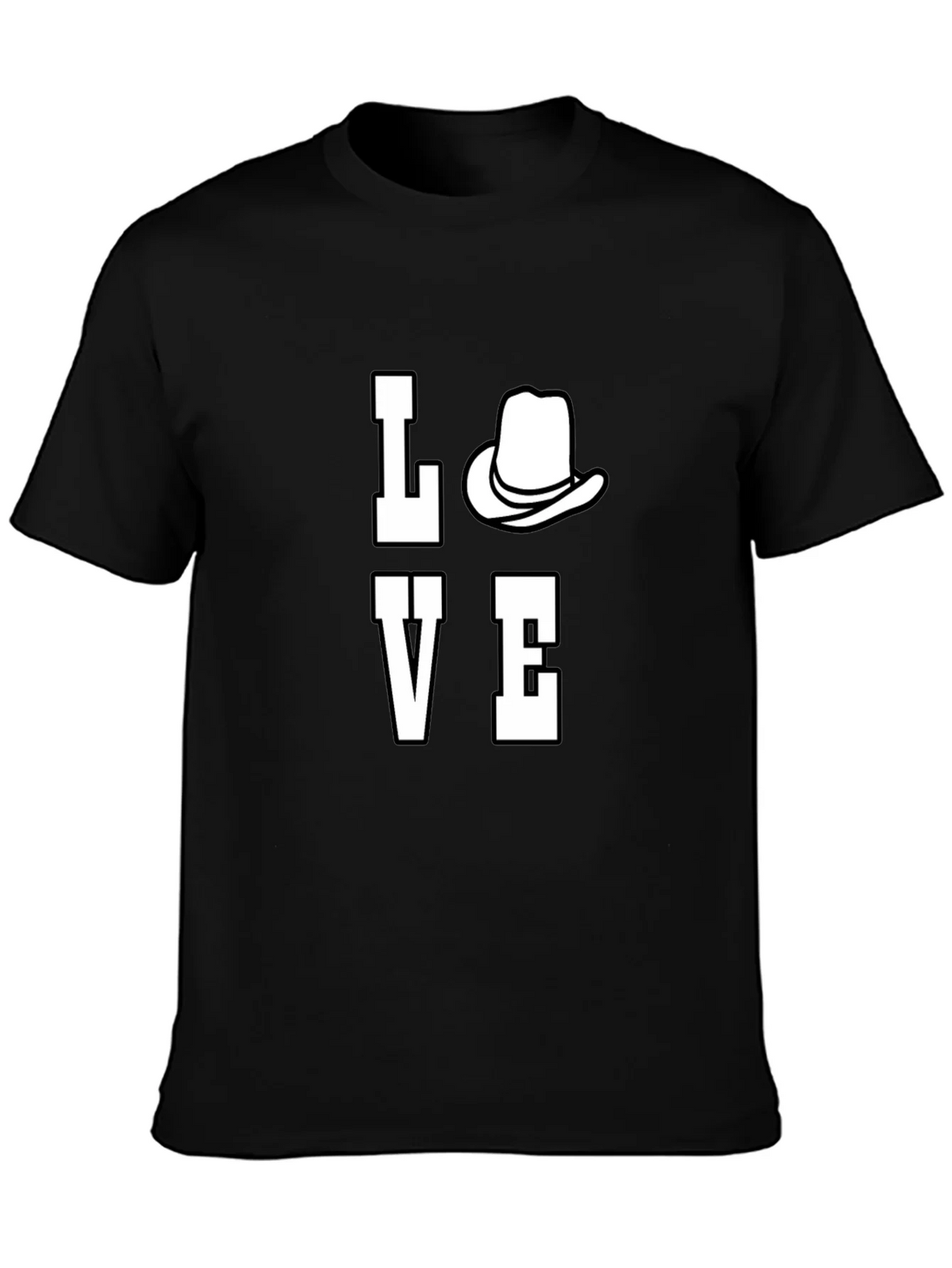 Love Cowboy Hat Graphic Print Mens T-Shirt