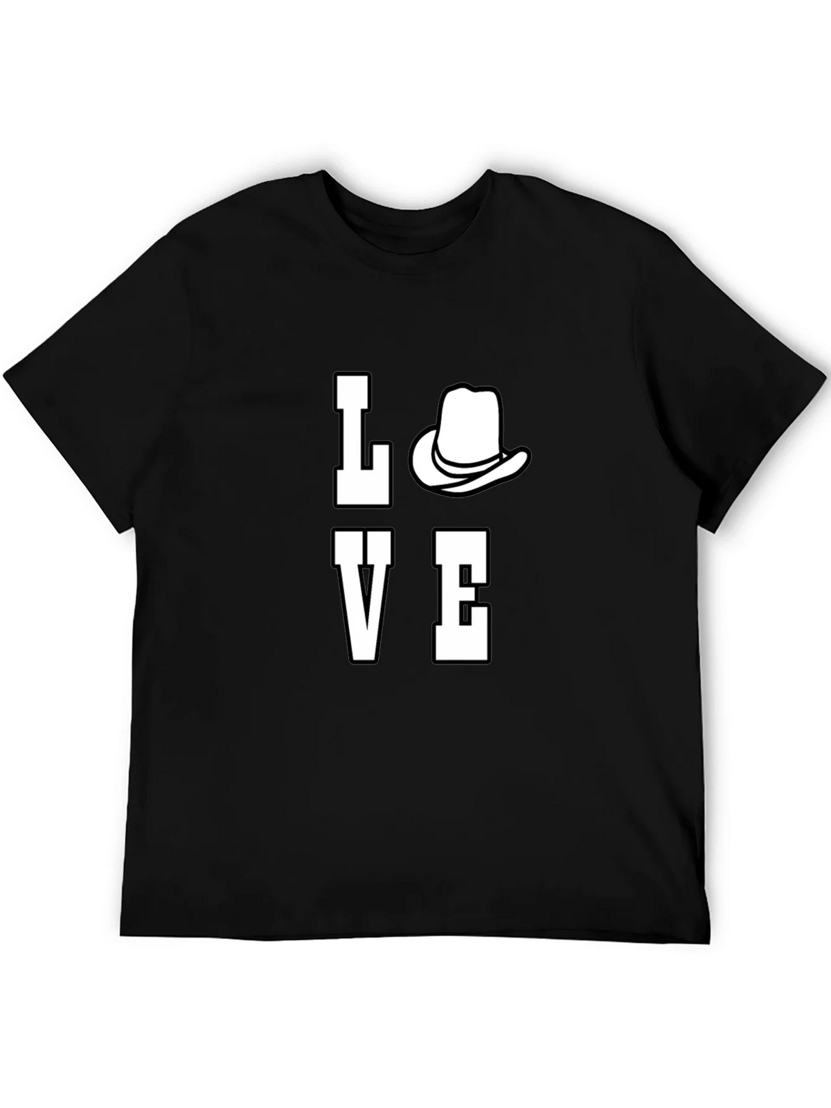Love Cowboy Hat Graphic Print Mens T-Shirt