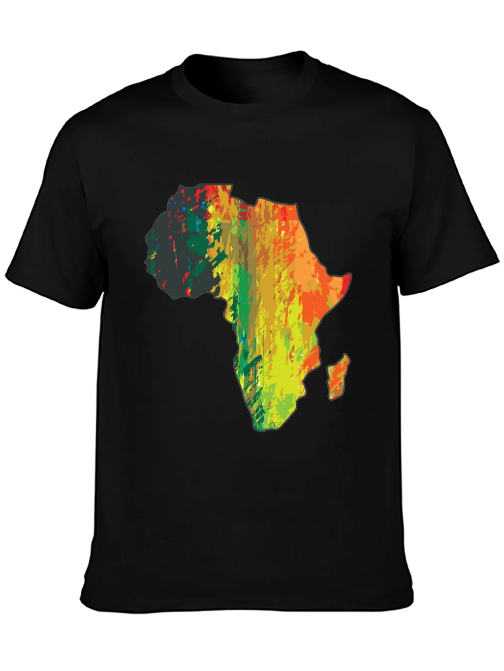 Africa Map T-Shirt - Mens Black Graphic Tee