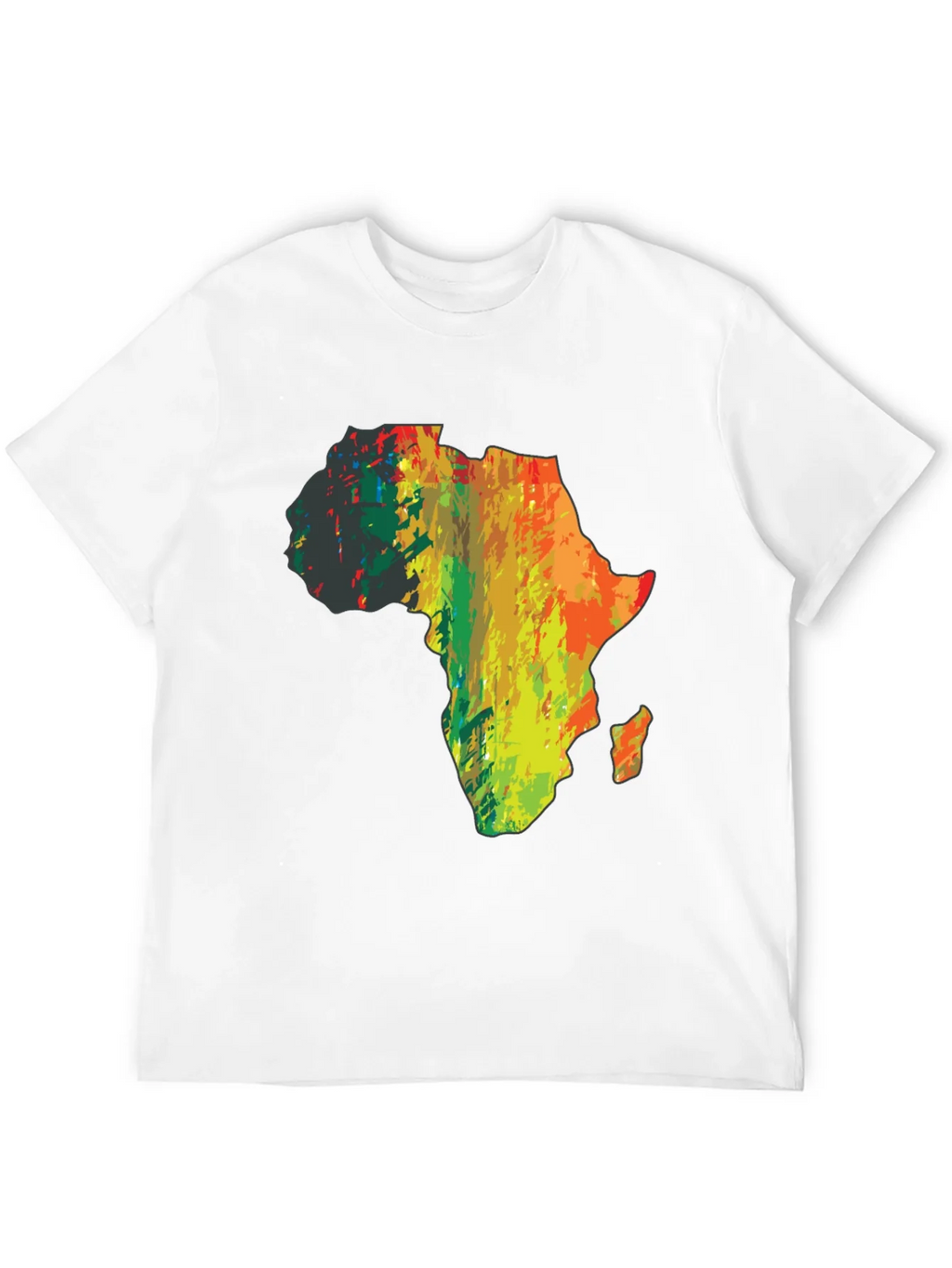 Africa Map T-Shirt - Mens Black Graphic Tee