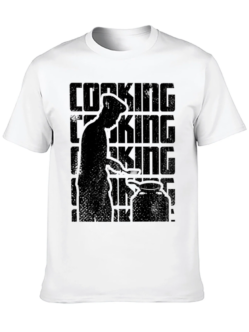 Cooking King Mens Black Graphic T-Shirt