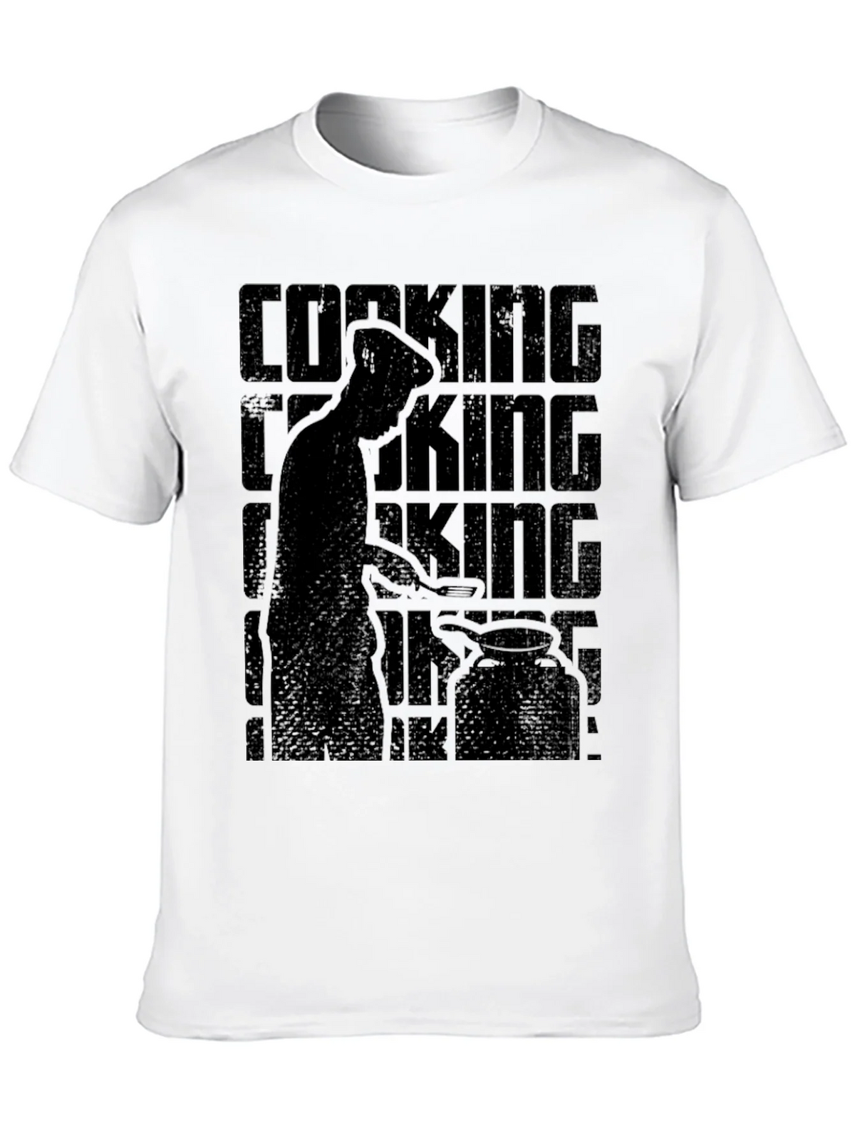 Cooking King Mens Black Graphic T-Shirt