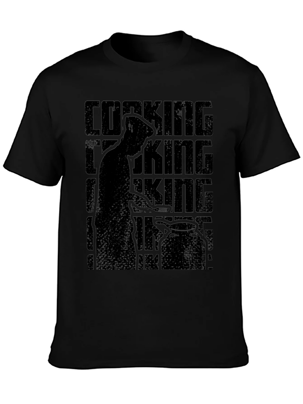 Cooking King Mens Black Graphic T-Shirt