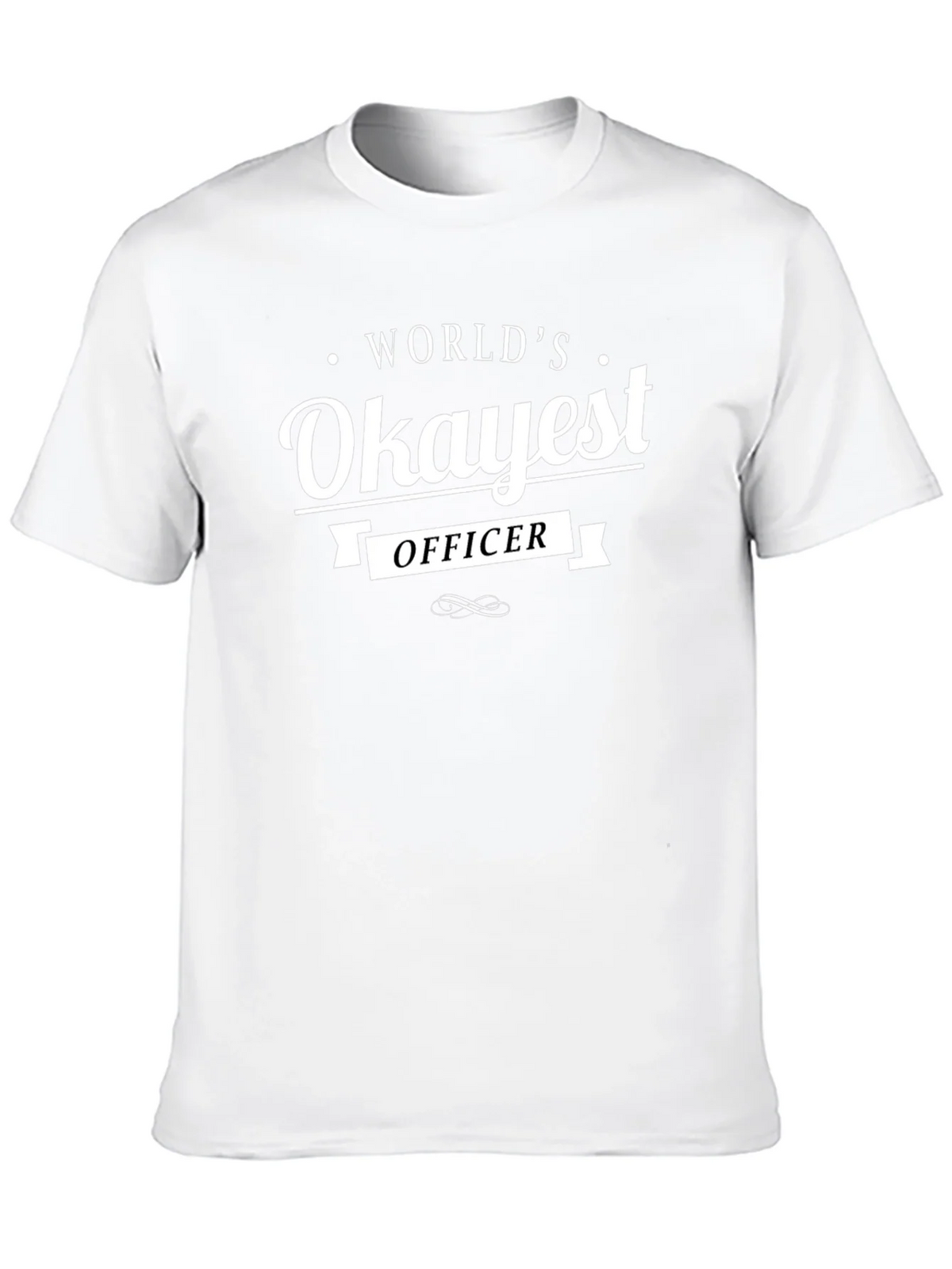 Worlds Okayest Officer T-Shirt - Funny Graphic Tee