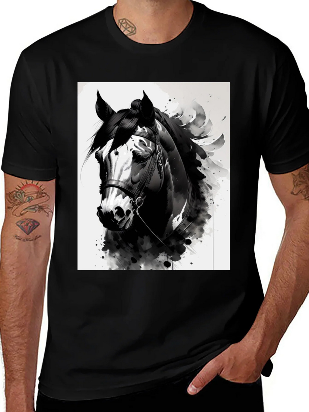 Horse Graphic Black T-Shirt