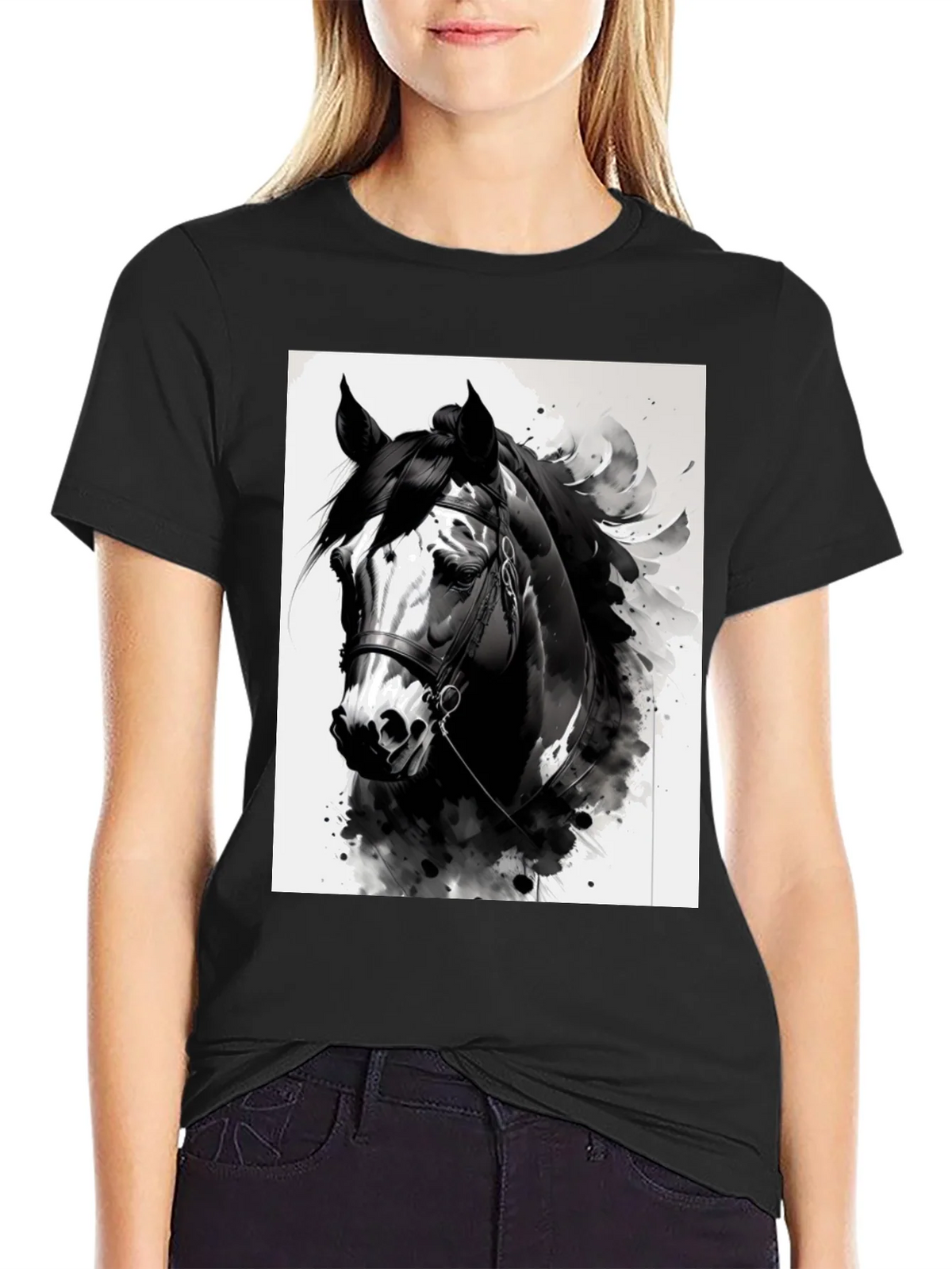Horse Graphic Black T-Shirt