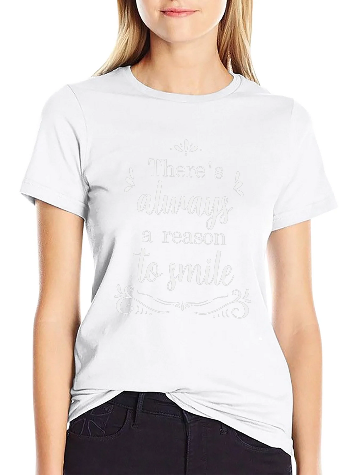 Always A Reason To Smile Black Graphic T-Shirt