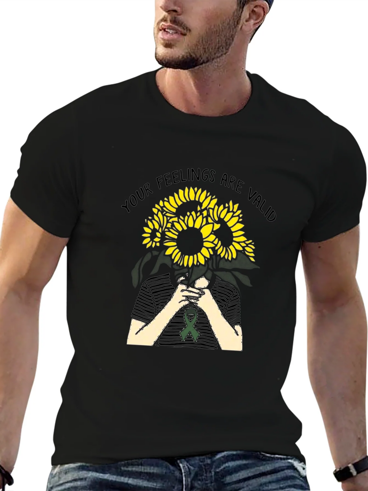 Feelings Are Valid Sunflower Graphic Tee