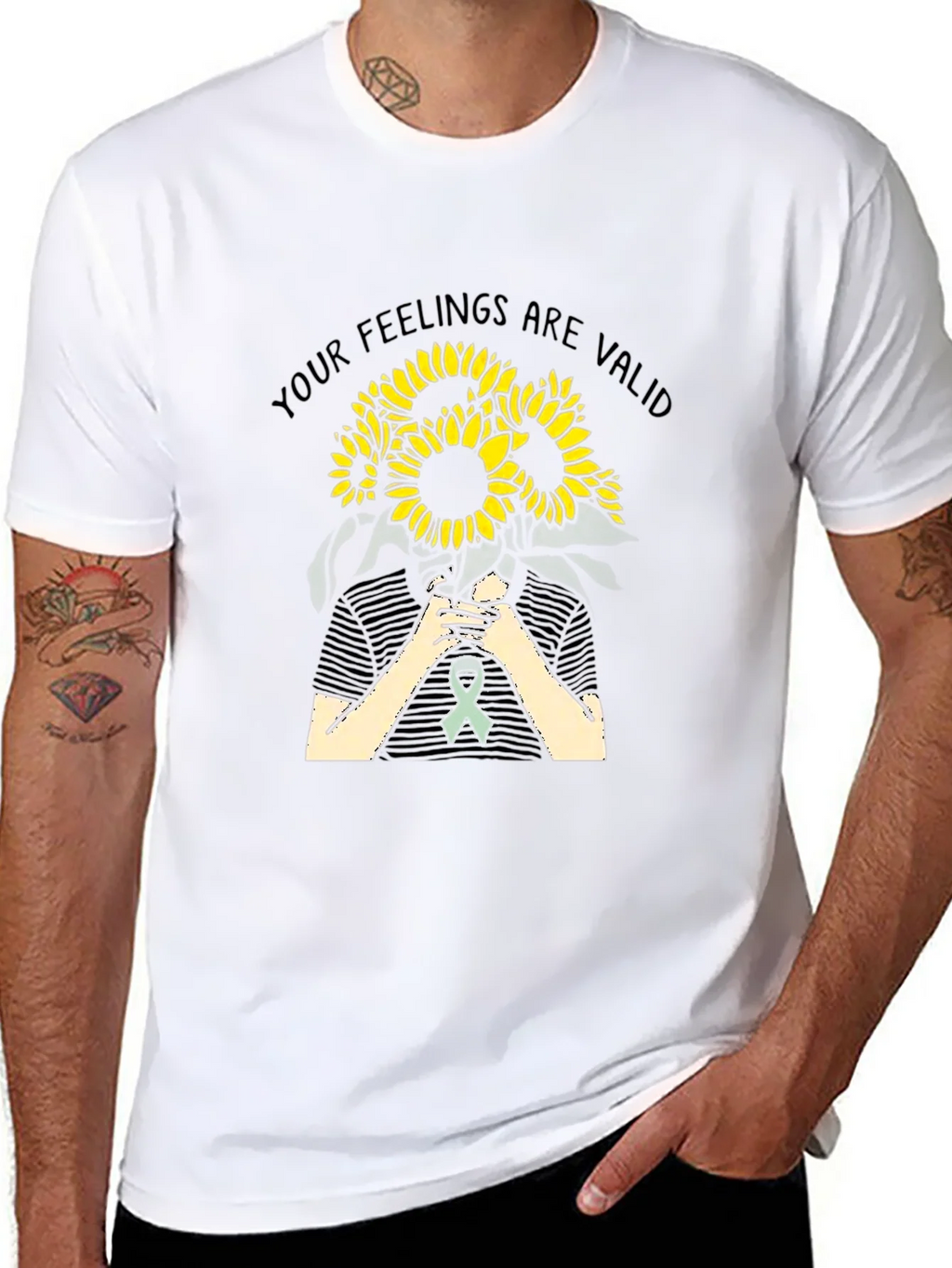 Feelings Are Valid Sunflower Graphic Tee