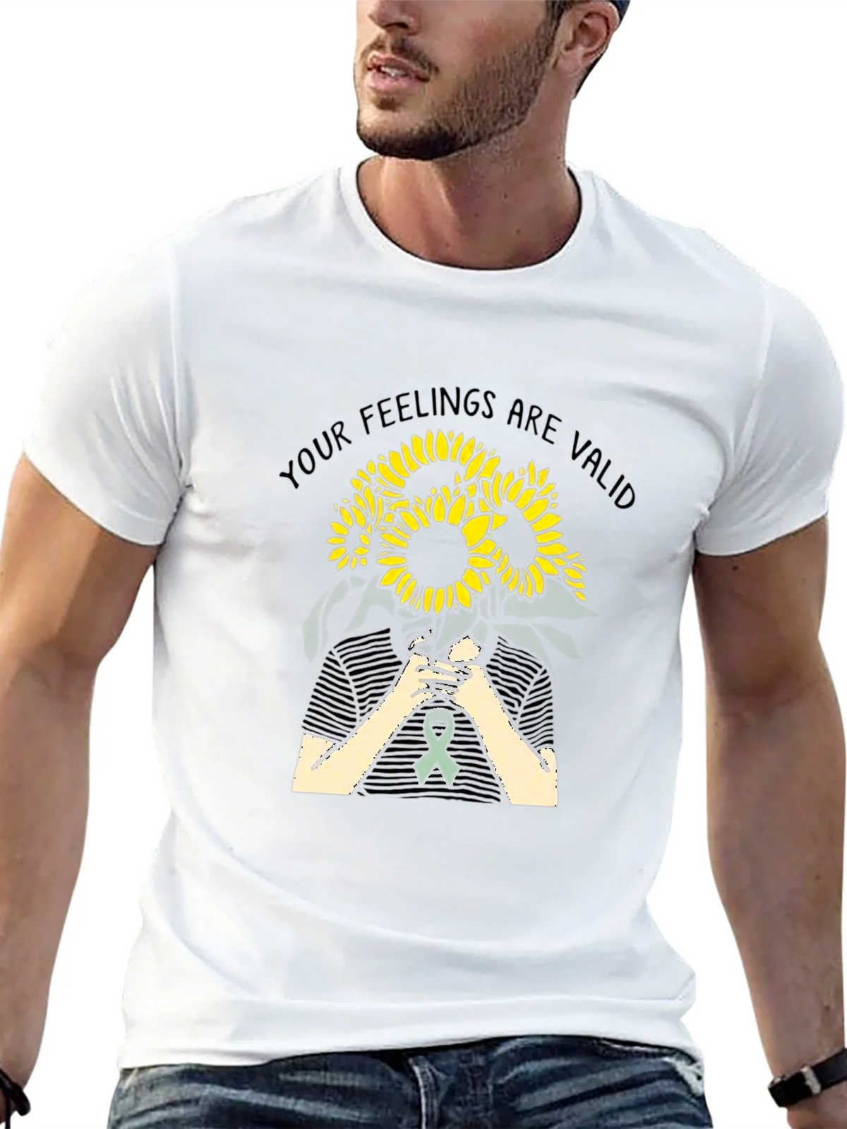 Feelings Are Valid Sunflower Graphic Tee