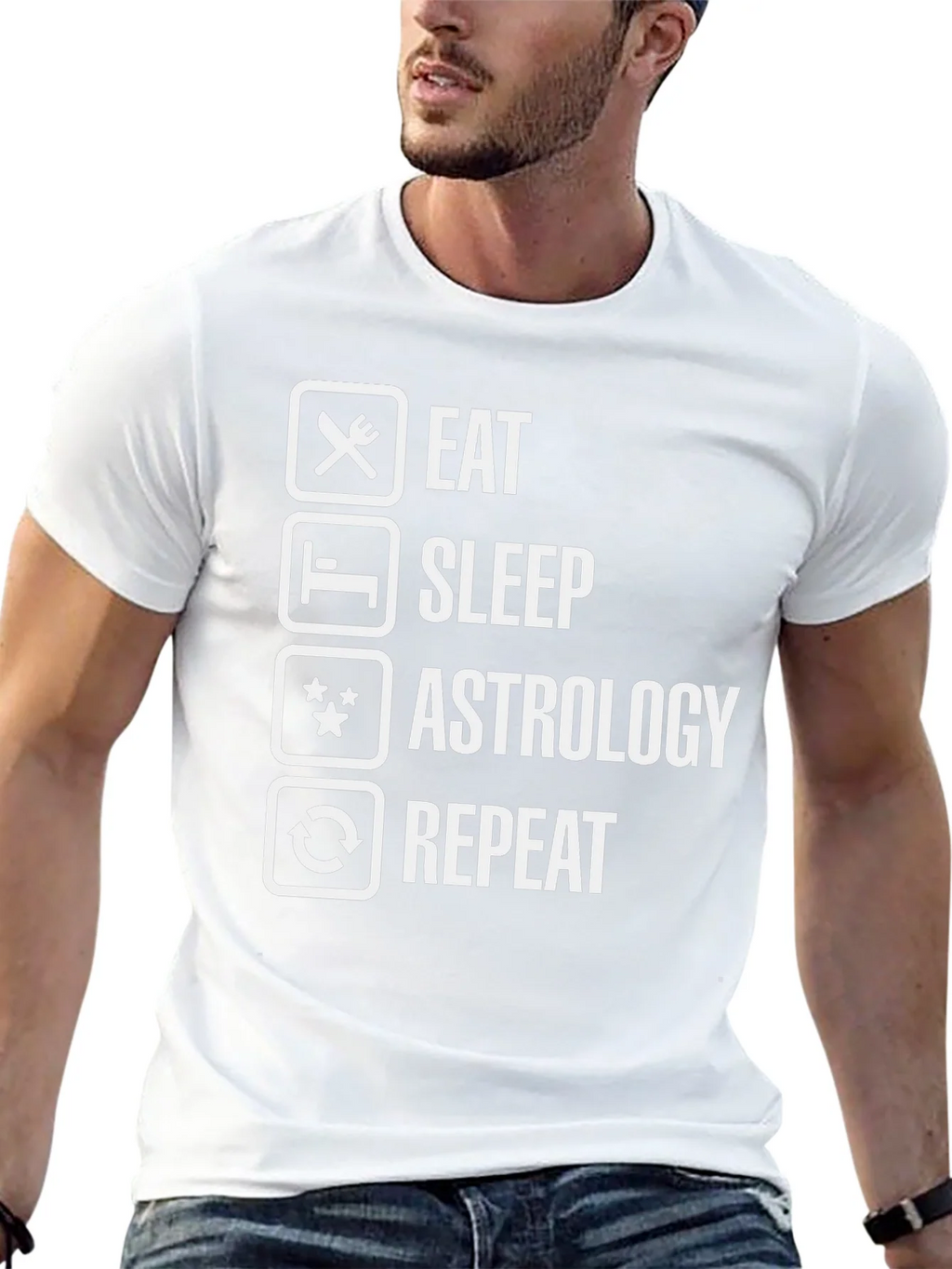 Eat Sleep Astrology Repeat Funny Graphic Tee