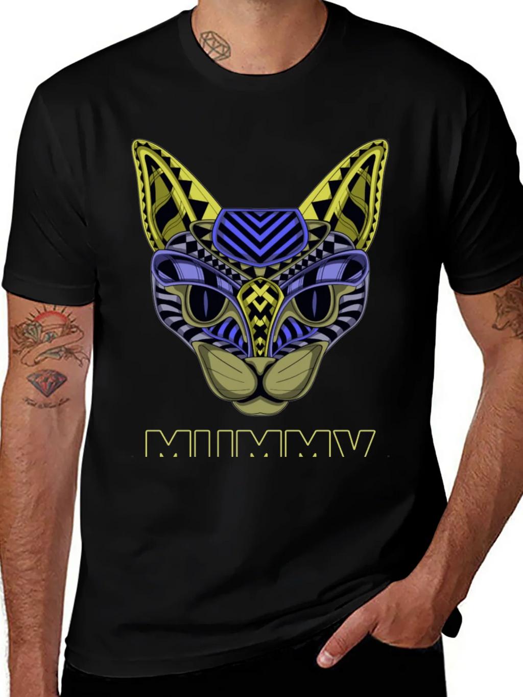 Abstract Mummy Cat T-Shirt