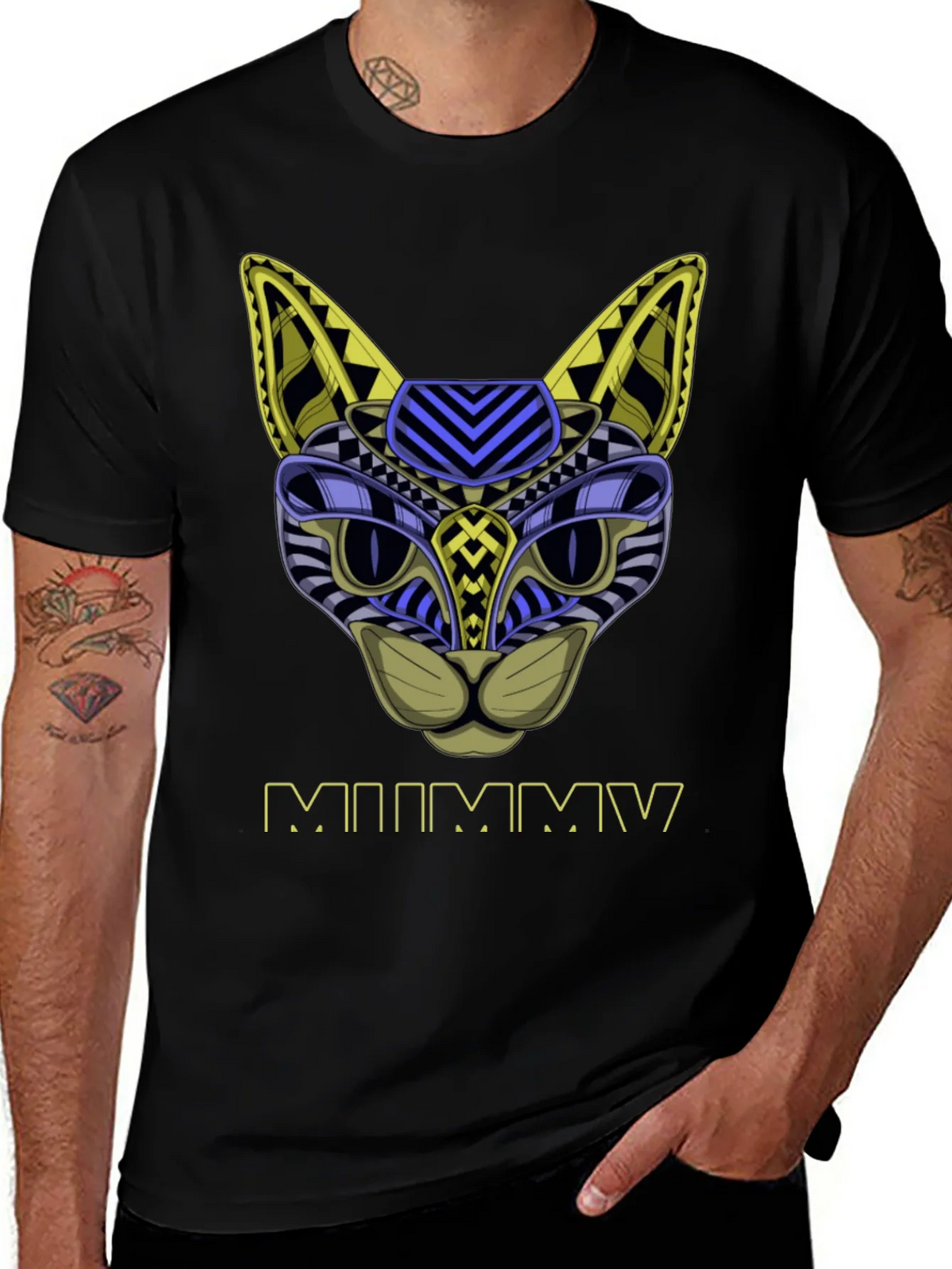 Abstract Mummy Cat T-Shirt