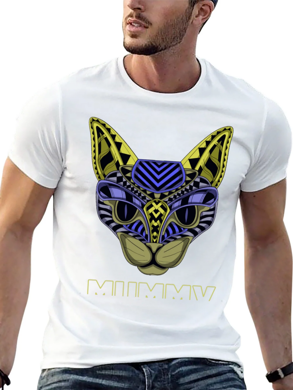 Abstract Mummy Cat T-Shirt