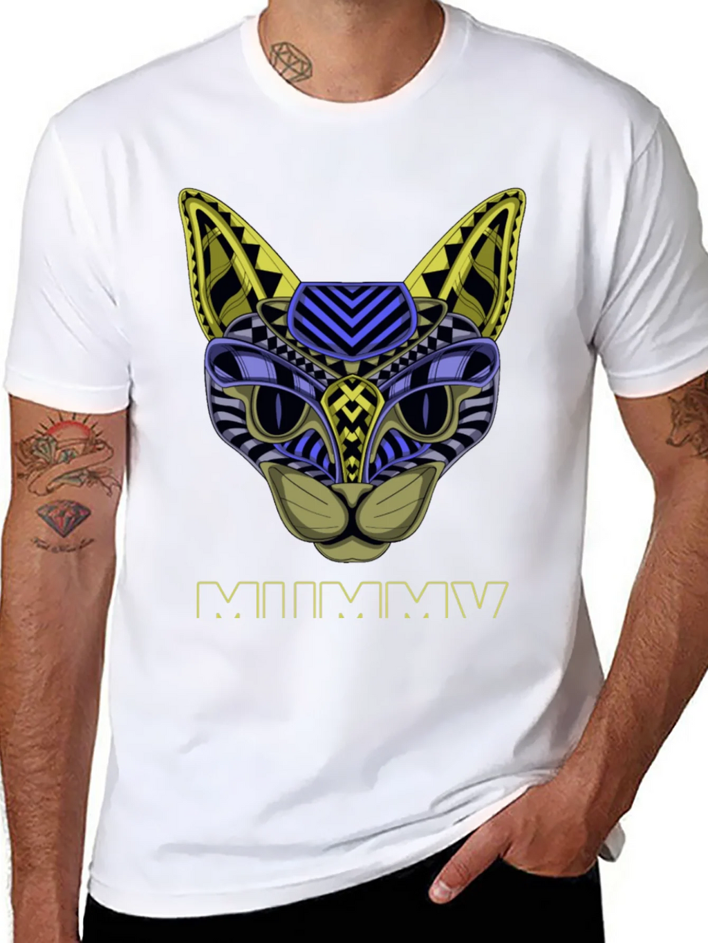 Abstract Mummy Cat T-Shirt