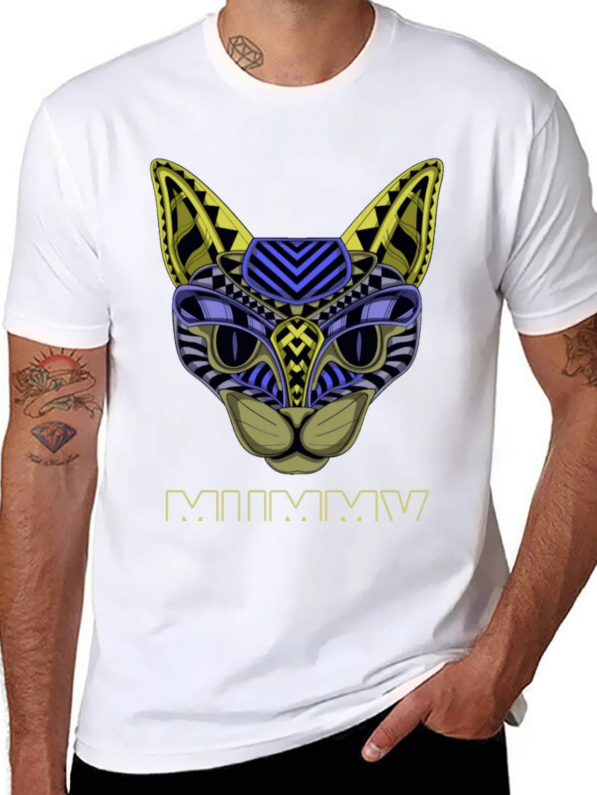 Abstract Mummy Cat T-Shirt