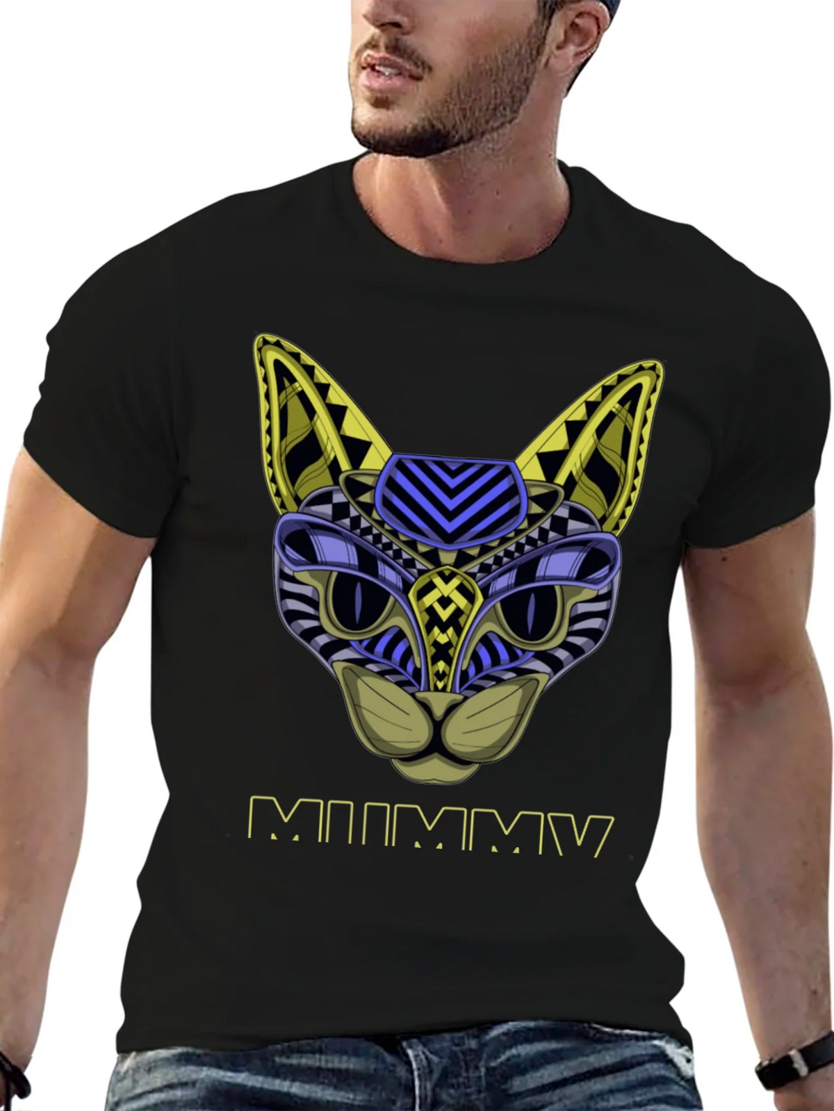 Abstract Mummy Cat T-Shirt