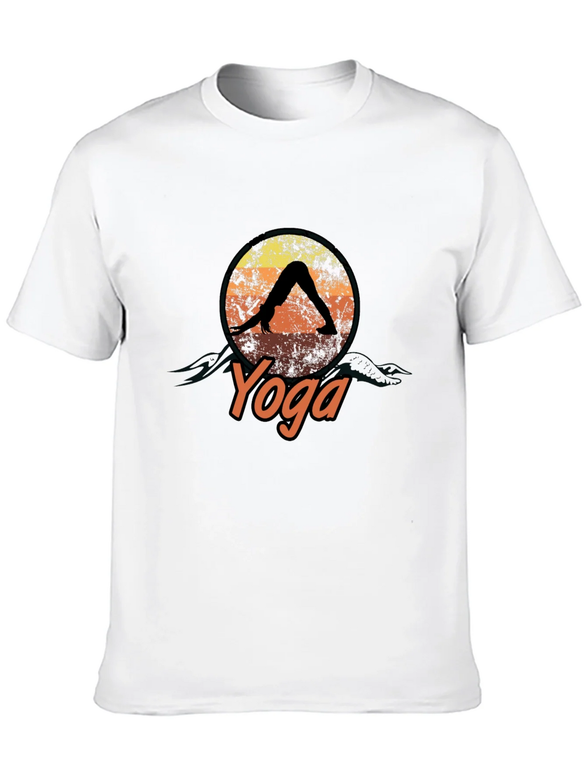 Yoga Pose Graphic T-Shirt - Relaxed Fit Black