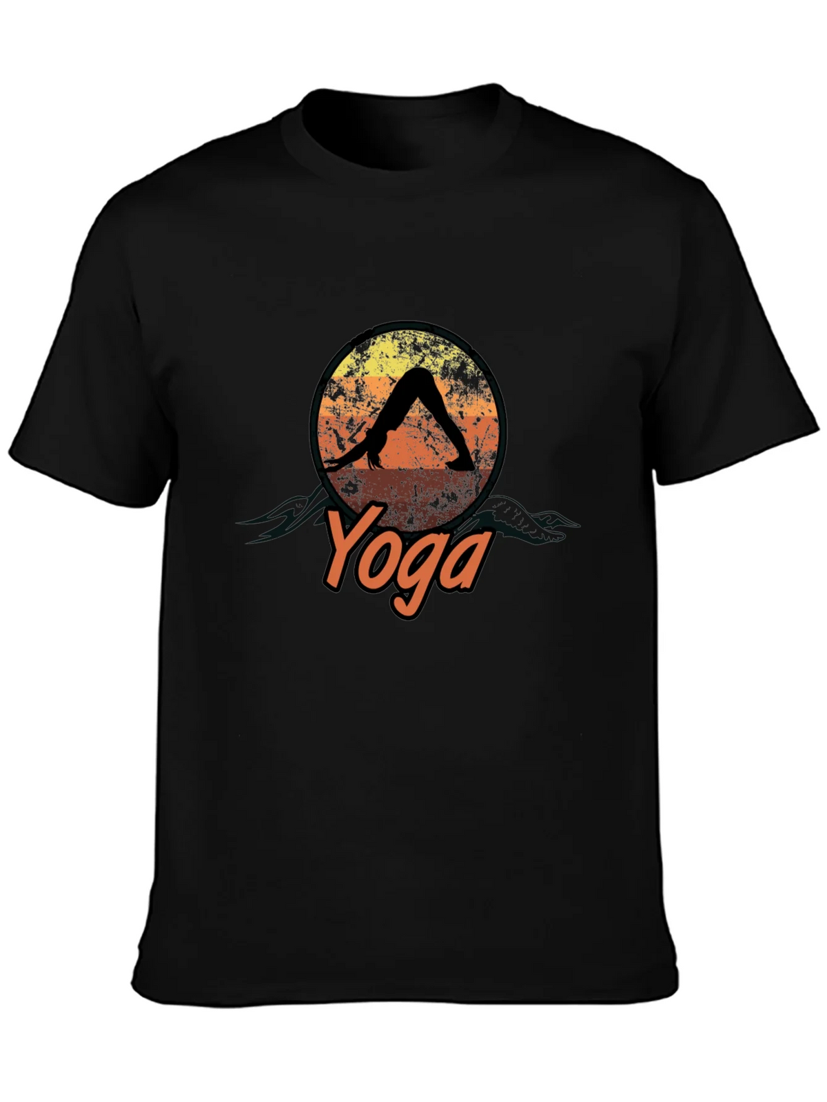 Yoga Pose Graphic T-Shirt - Relaxed Fit Black