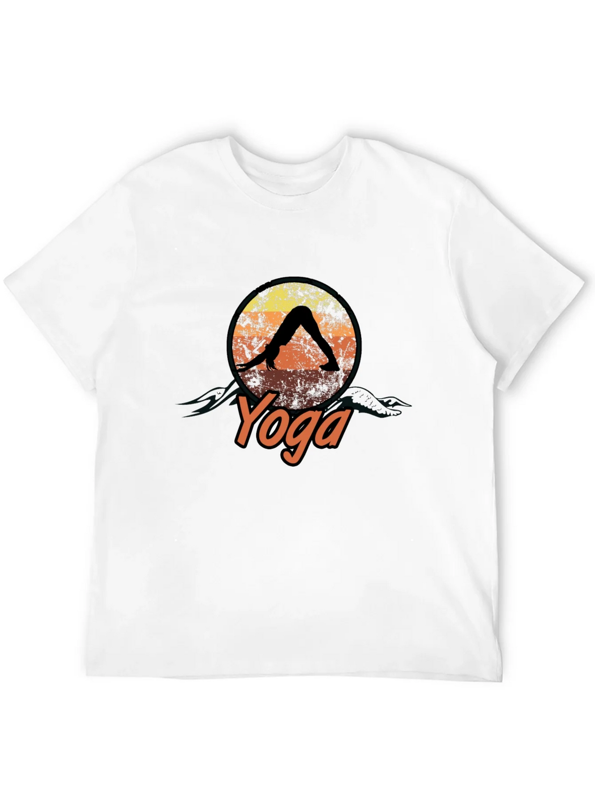 Yoga Pose Graphic T-Shirt - Relaxed Fit Black