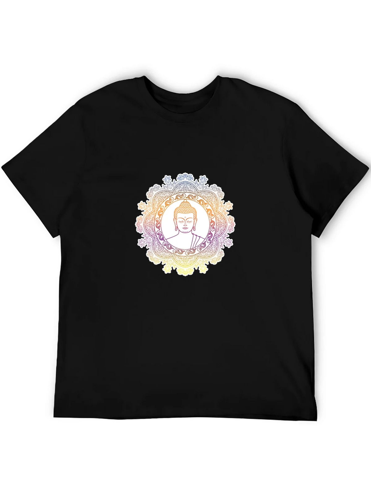 Buddha Mandala Graphic T-Shirt - Black