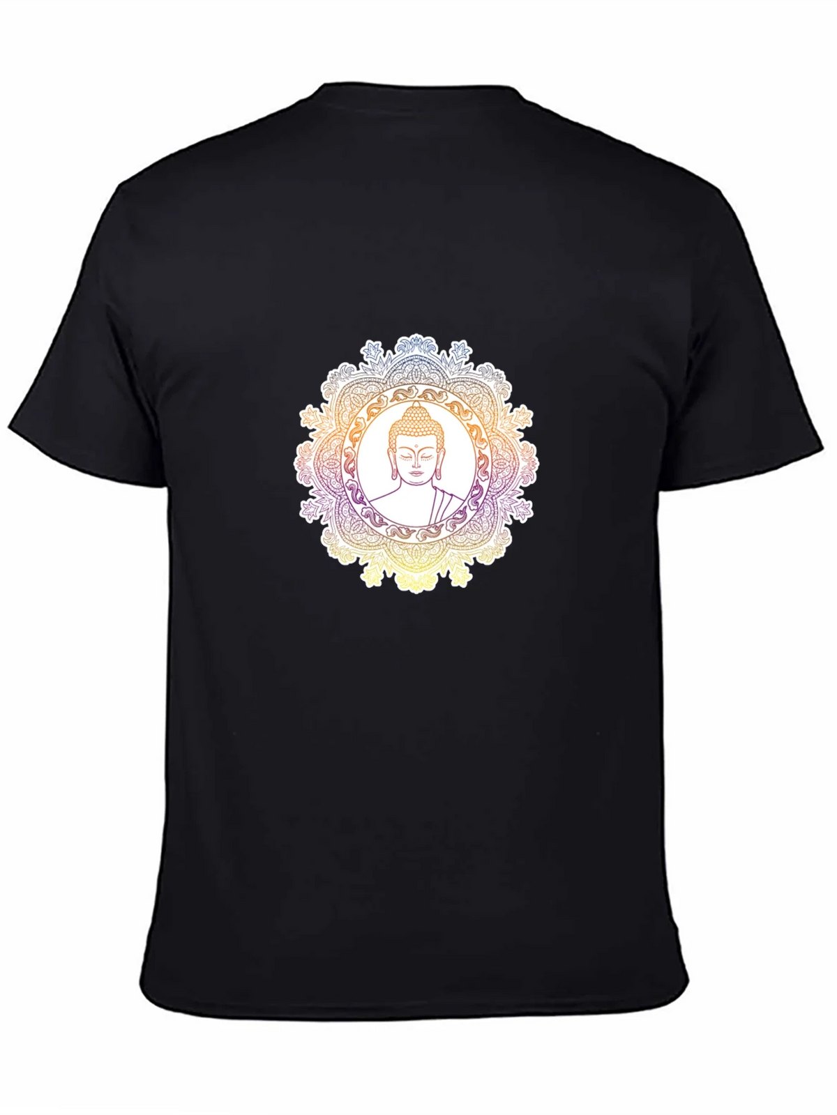 Buddha Mandala Graphic T-Shirt - Black