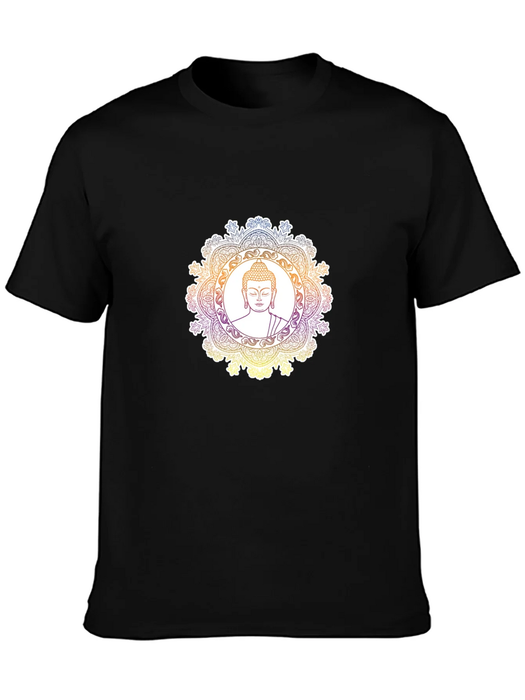 Buddha Mandala Graphic T-Shirt - Black