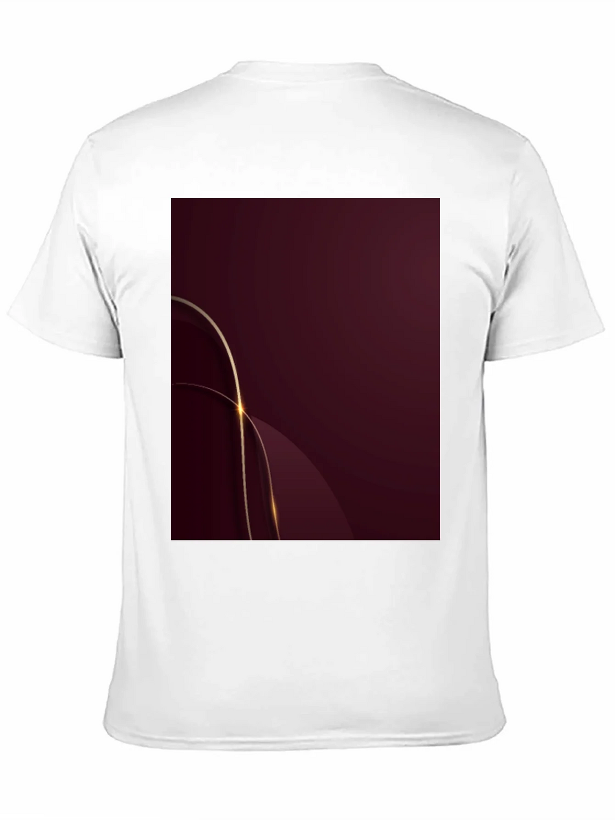 Stylish Black Tee with Abstract Burgundy & Gold Design