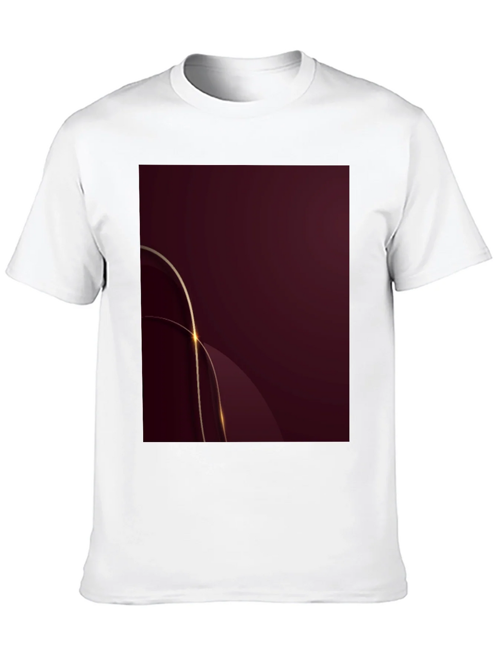 Stylish Black Tee with Abstract Burgundy & Gold Design