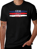 Veni Vidi Vici T-Shirt - Black Cotton Tee