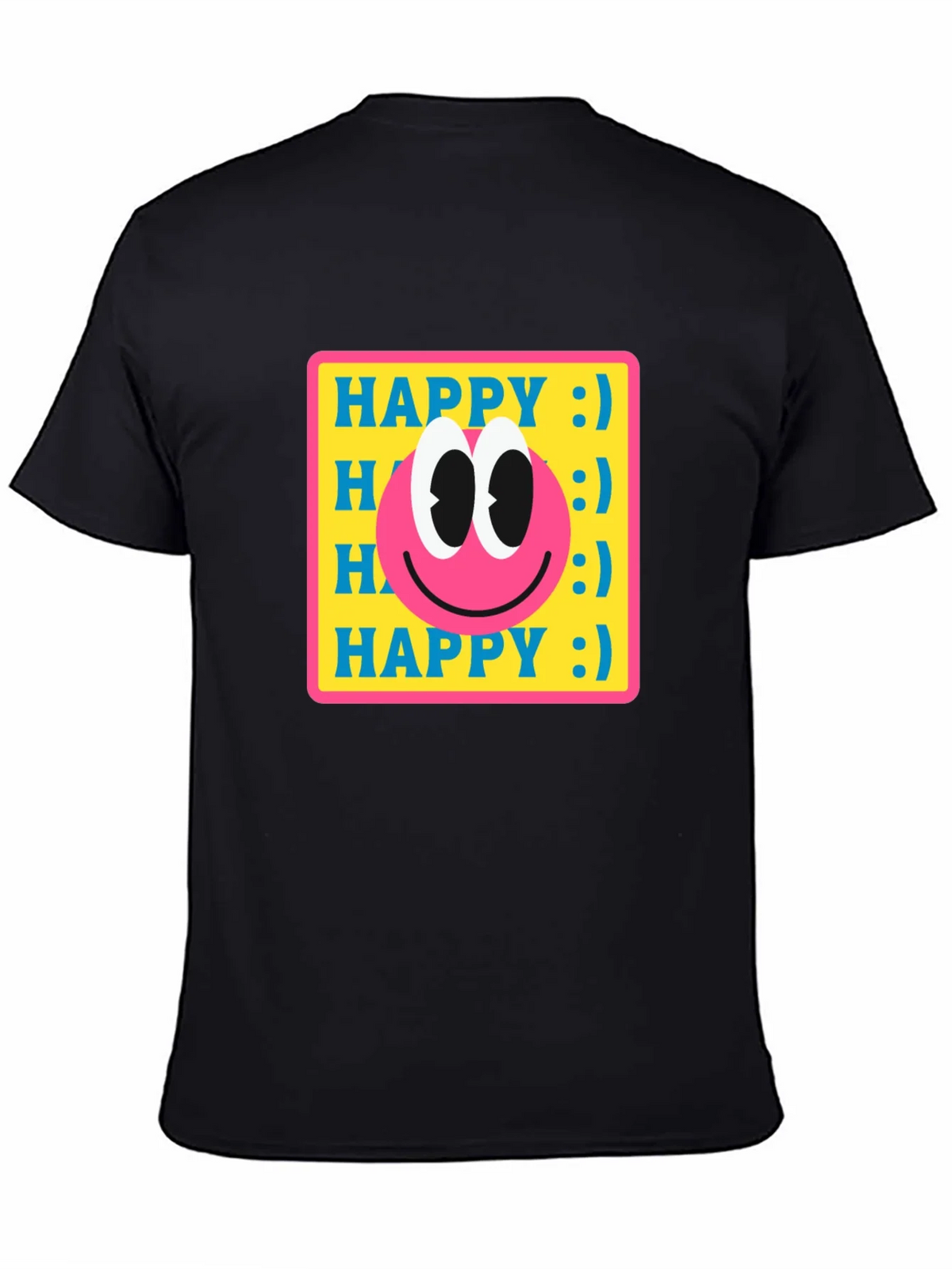 Happy Smiley Face Graphic Tee - Retro Style