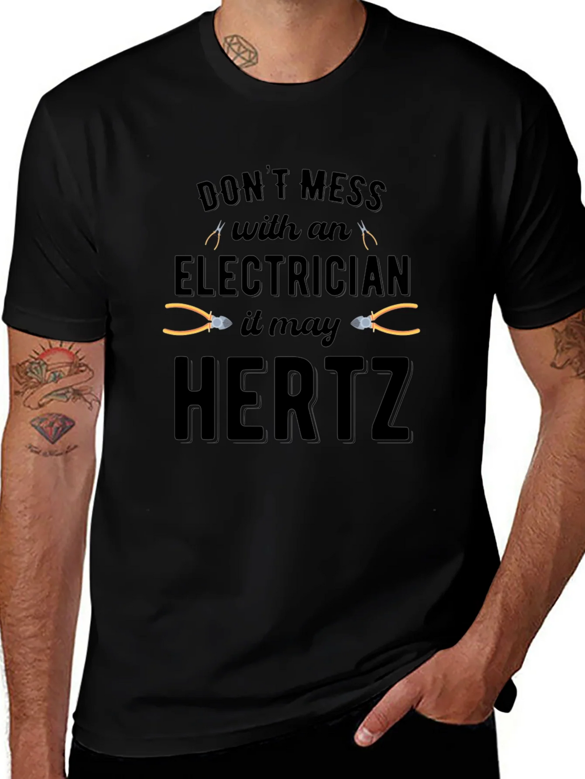Electrician Humor Graphic T-Shirt - Dont Mess it May Hertz