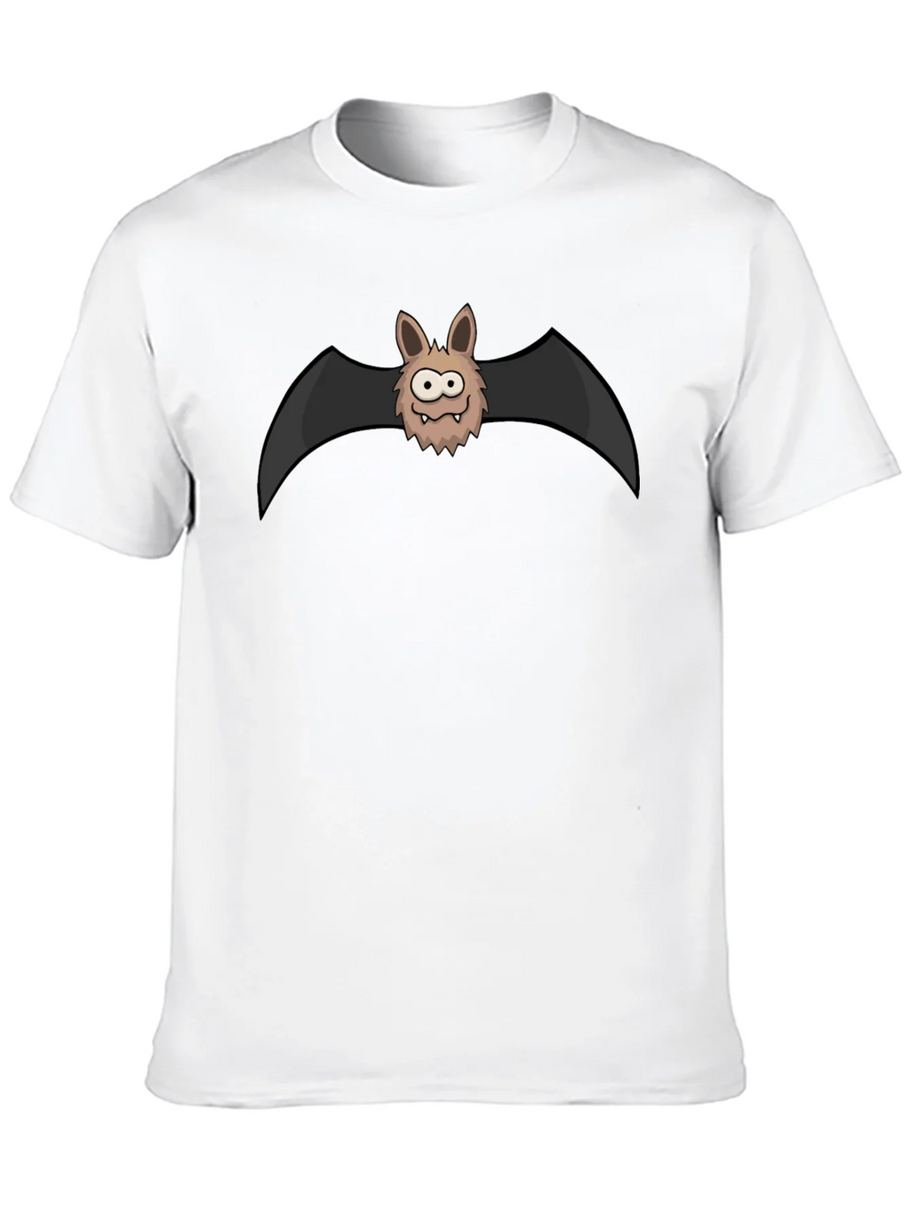 Funny Cartoon Bat Graphic Black T-Shirt