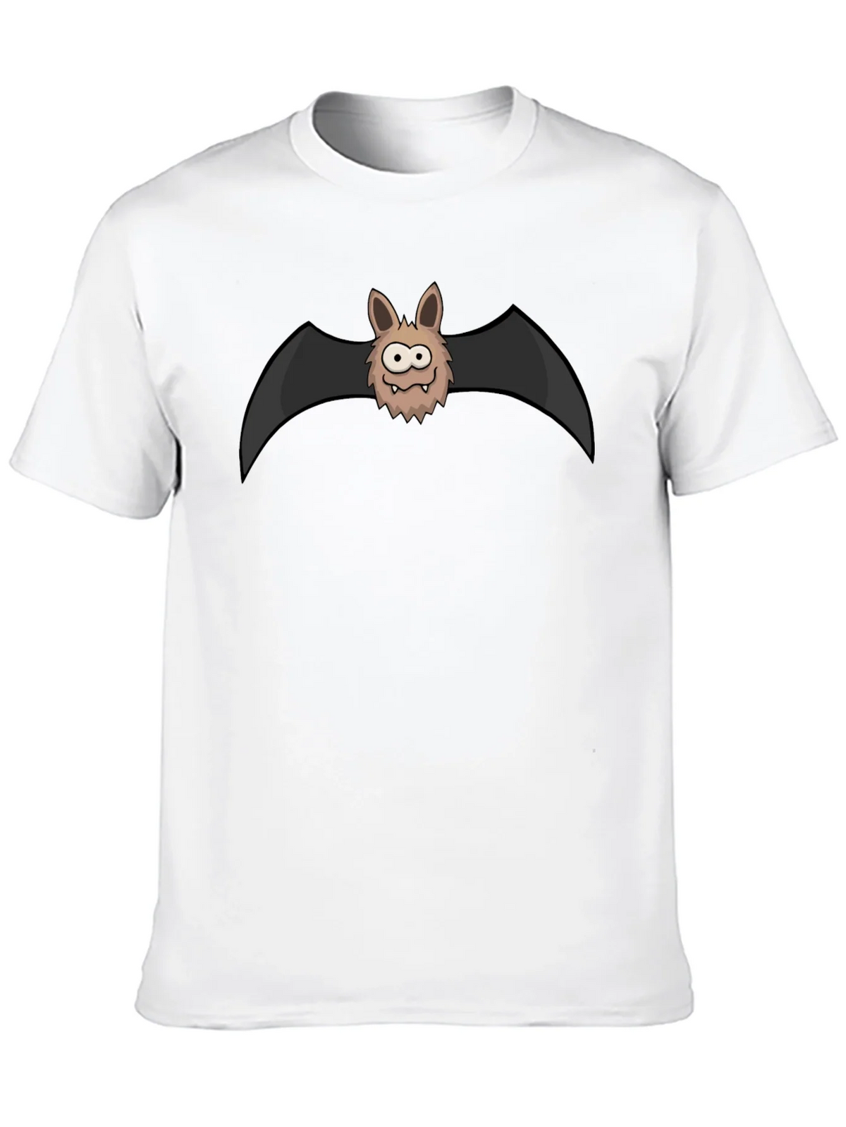 Funny Cartoon Bat Graphic Black T-Shirt