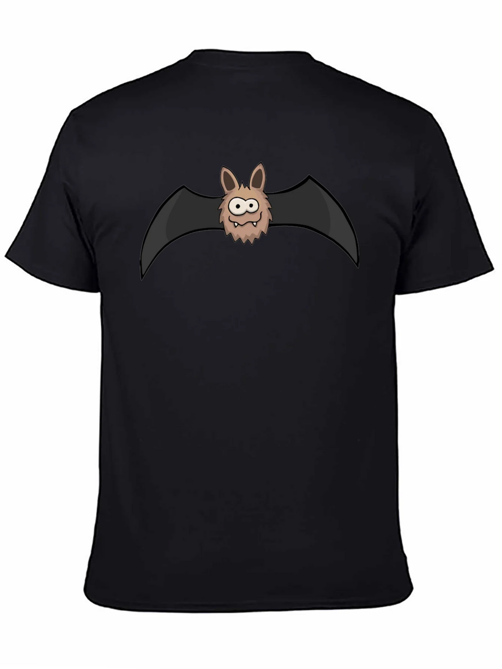 Funny Cartoon Bat Graphic Black T-Shirt