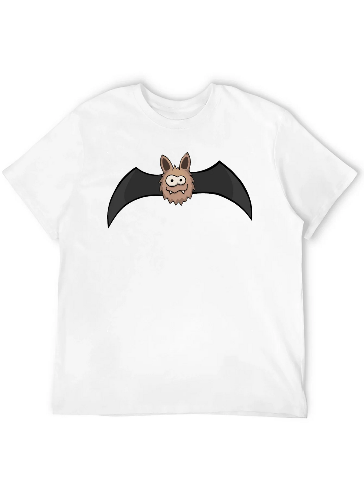 Funny Cartoon Bat Graphic Black T-Shirt