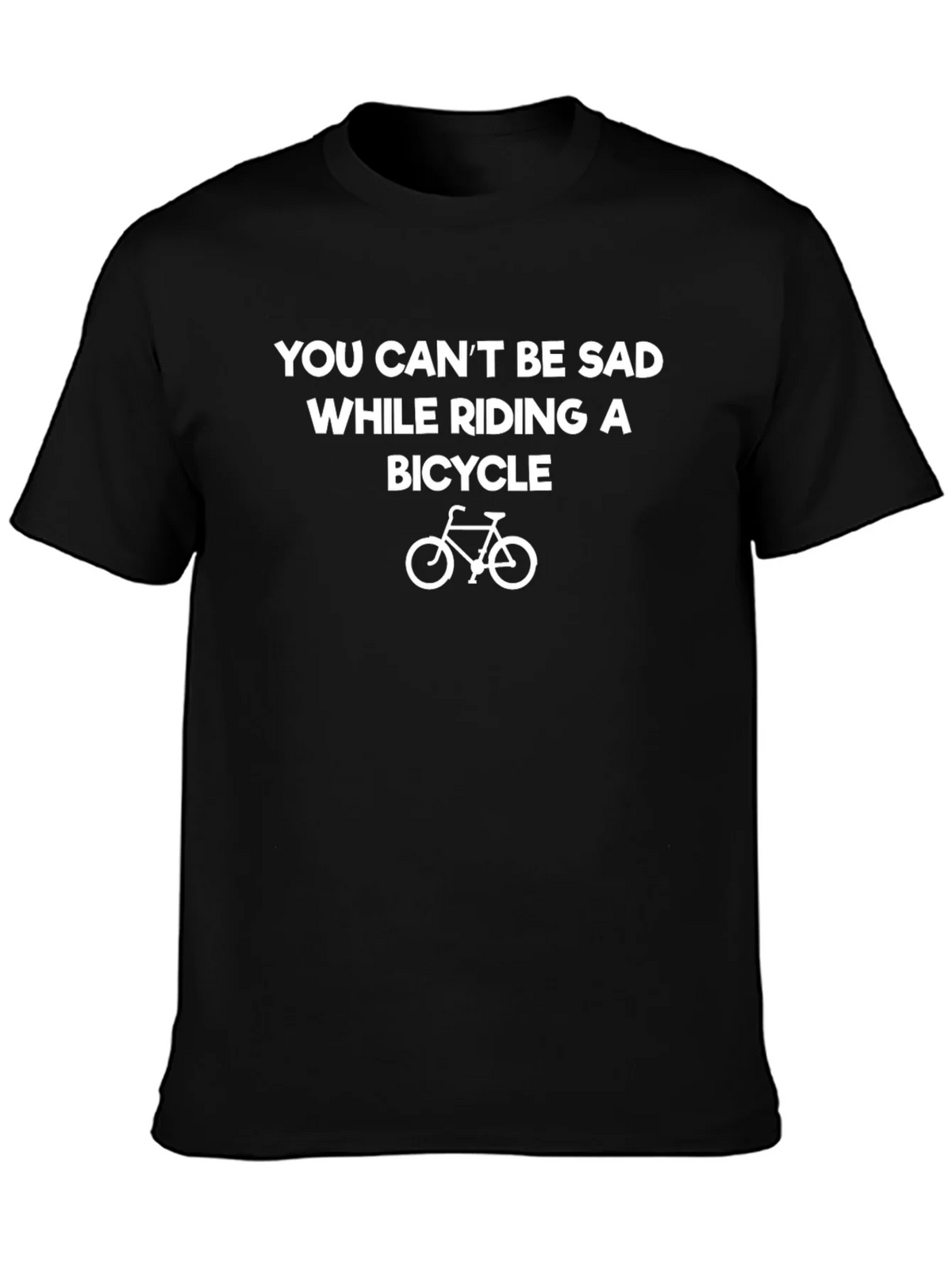 Funny Bicycle Graphic Tee - You Cant Be Sad Shirt