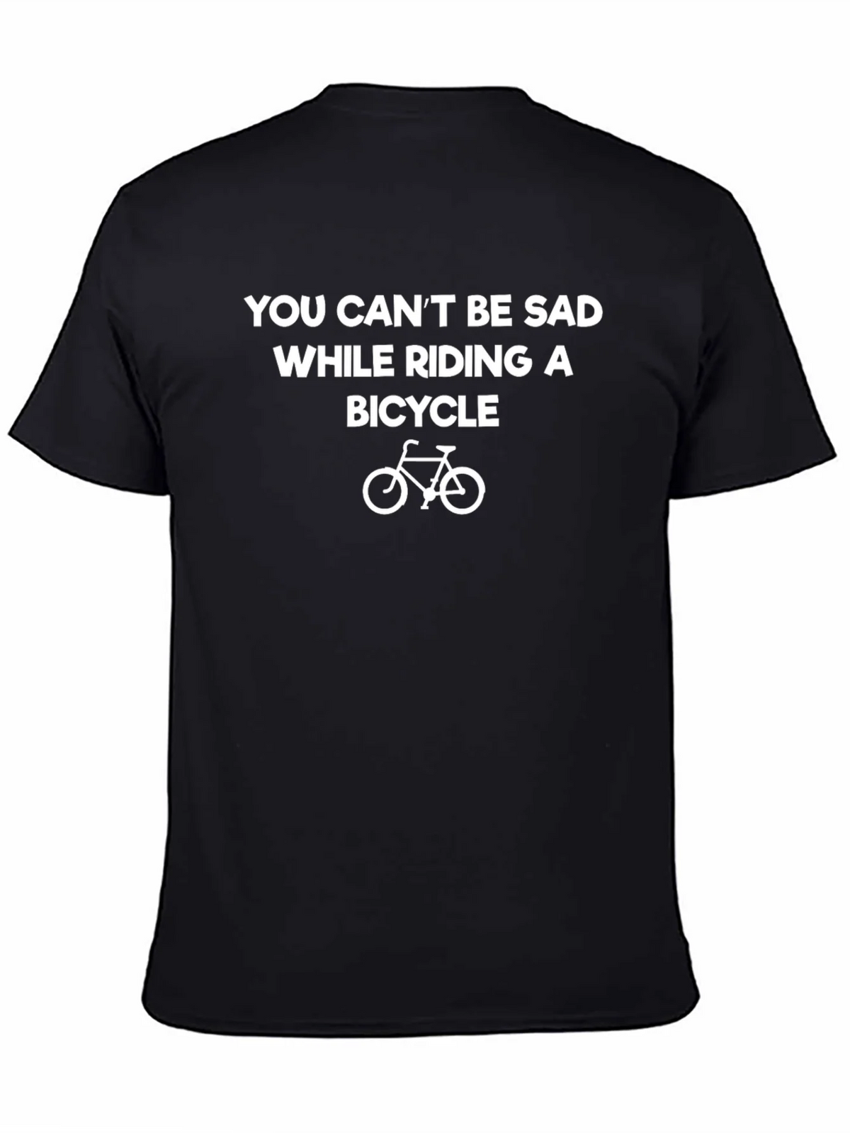 Funny Bicycle Graphic Tee - You Cant Be Sad Shirt