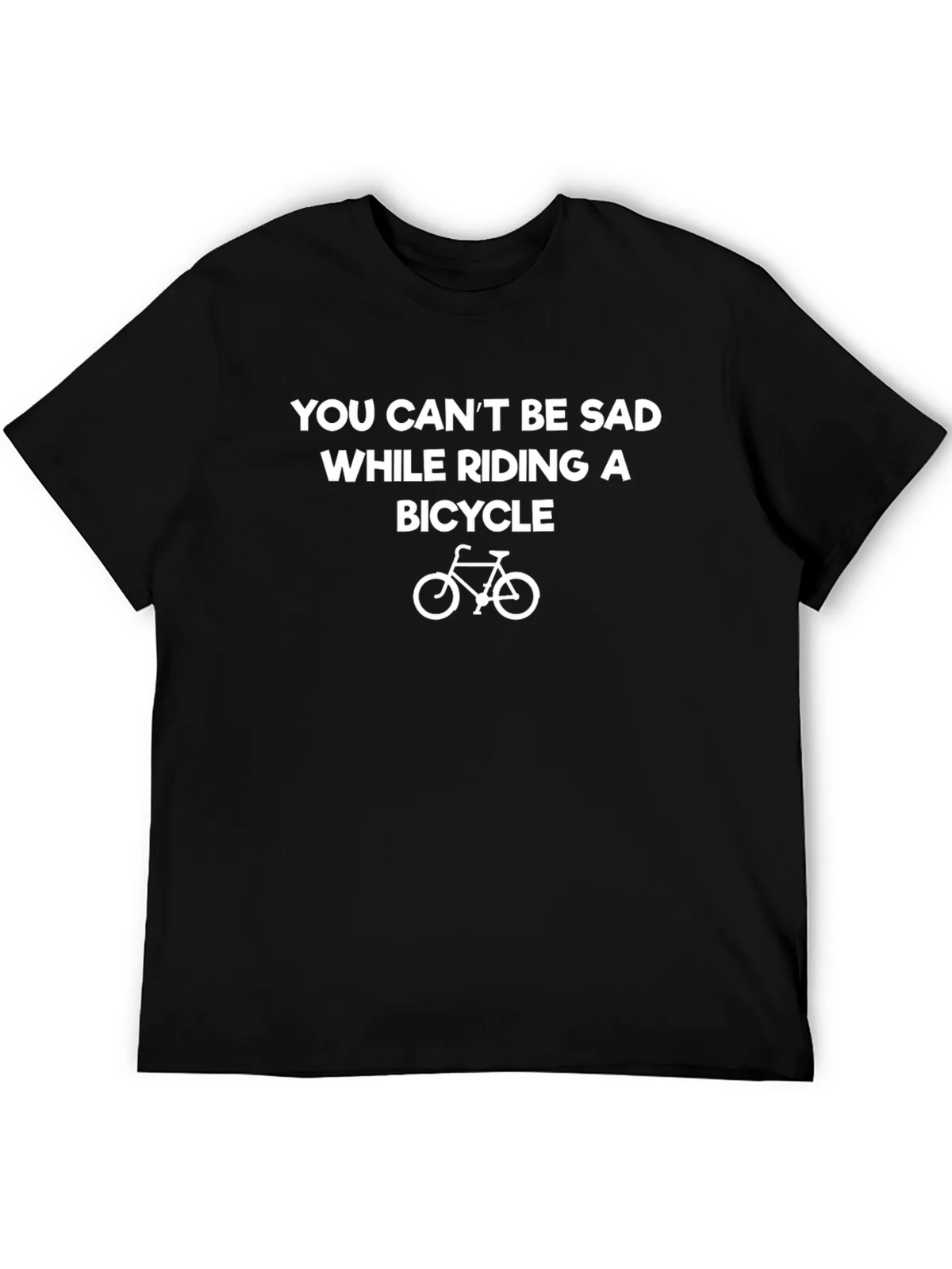 Funny Bicycle Graphic Tee - You Cant Be Sad Shirt