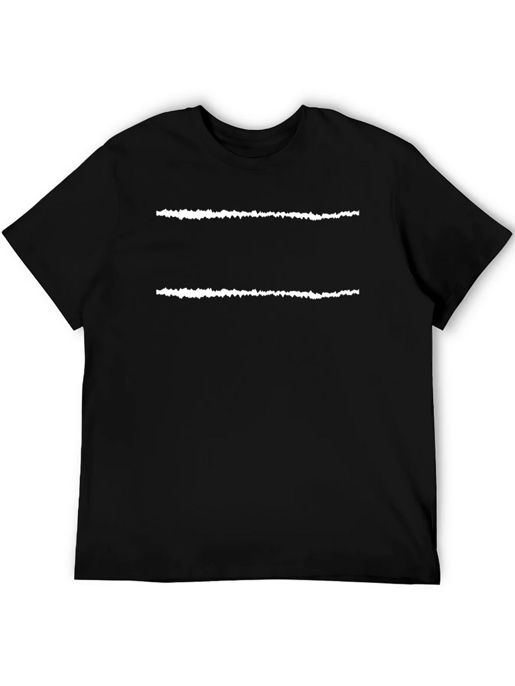 Mens Black T-Shirt with White Line Design