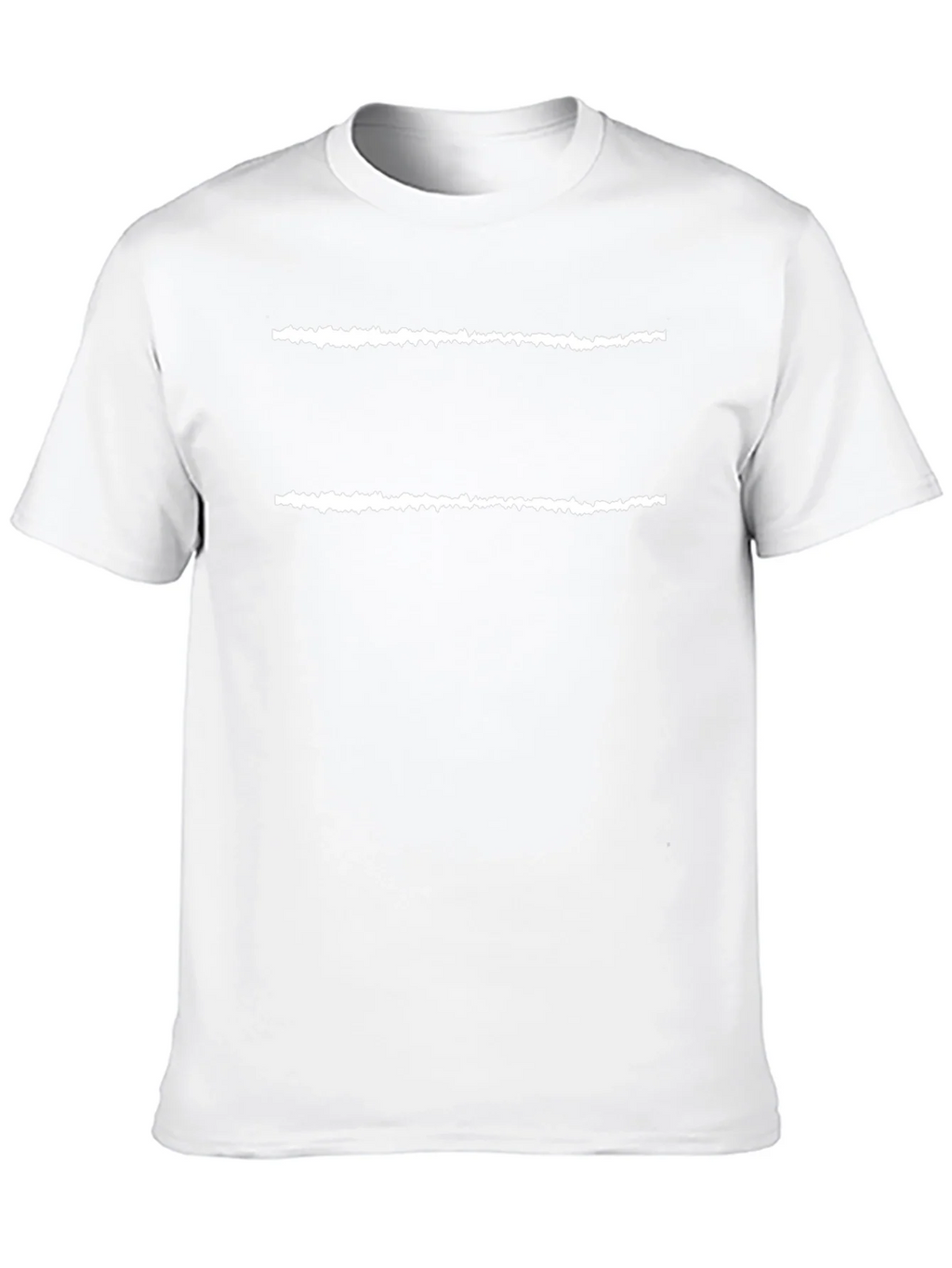Mens Black T-Shirt with White Line Design