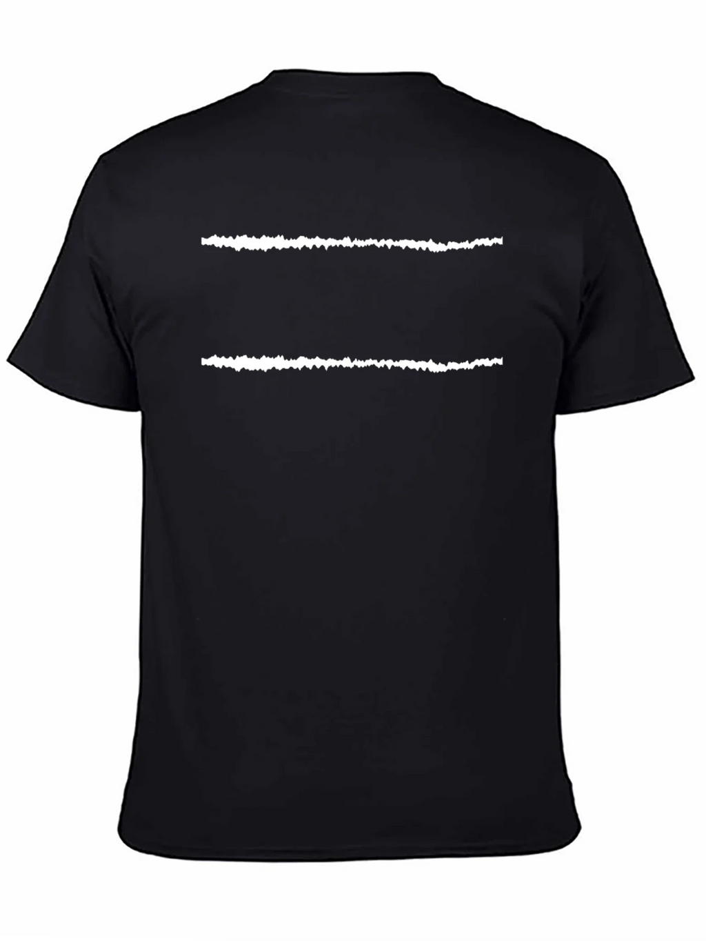 Mens Black T-Shirt with White Line Design